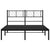 Metal Bed Frame without Mattress with Headboard Black 150x200 cm