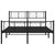 Metal Bed Frame without Mattress with Footboard Black 150x200 cm
