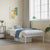 Metal Bed Frame without Mattress with Headboard White 90x190 cm