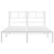 Metal Bed Frame without Mattress with Headboard White 150x200 cm
