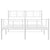 Metal Bed Frame without Mattress with Footboard White 135x190 cm