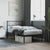 Metal Bed Frame without Mattress with Headboard Black 90x190 cm