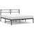 Metal Bed Frame without Mattress with Headboard Black 150x200 cm