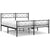 Metal Bed Frame without Mattress with Footboard Black 150x200 cm