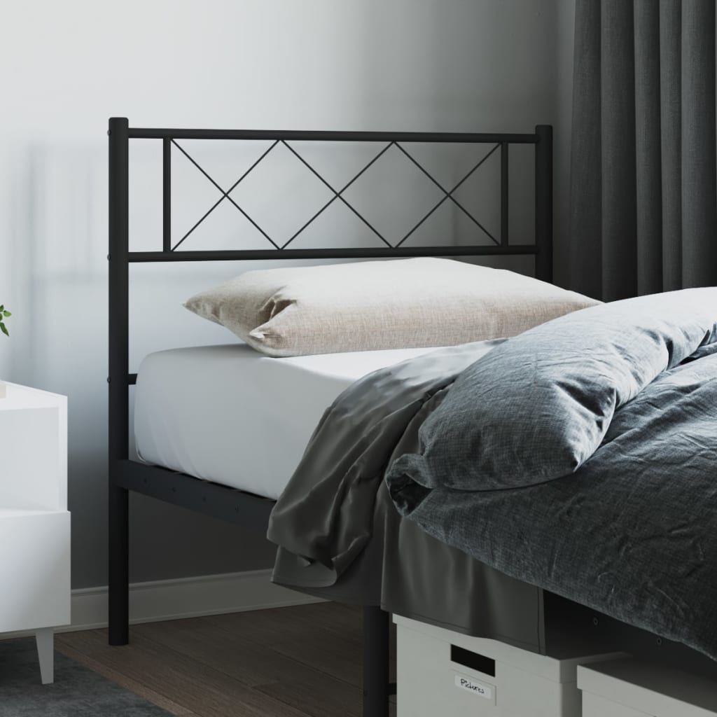 Metal Headboard Black 90 cm