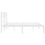 Metal Bed Frame without Mattress with Headboard White 150x200 cm