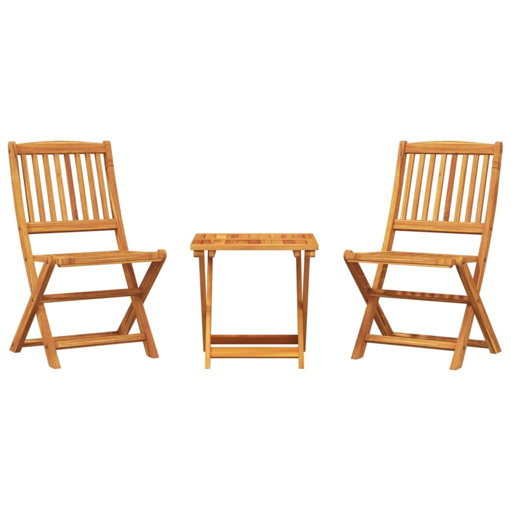 3 Piece Folding Garden Dining Set Solid Wood Acacia