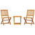 3 Piece Folding Garden Dining Set Solid Wood Acacia