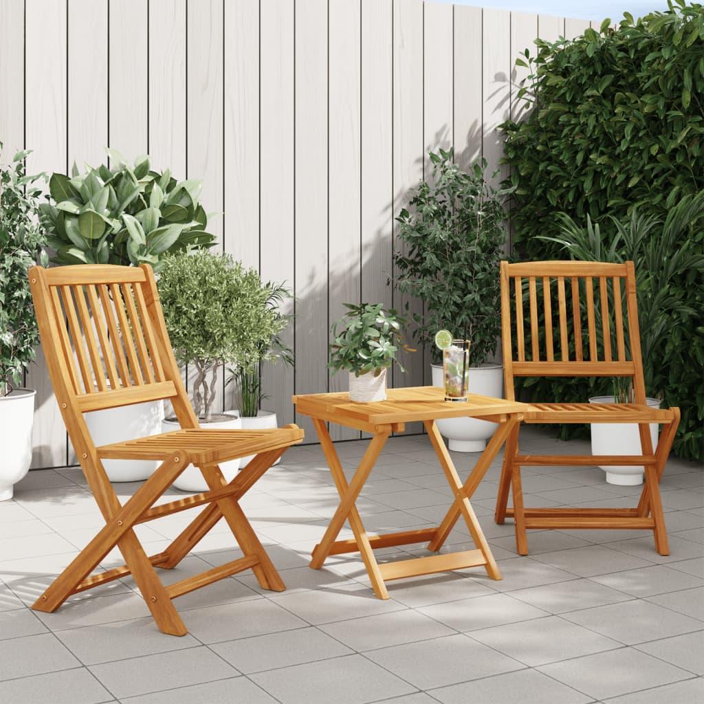 3 Piece Folding Garden Dining Set Solid Wood Acacia