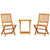 3 Piece Folding Garden Dining Set Solid Wood Acacia