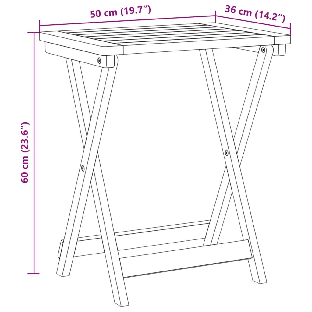 3 Piece Folding Garden Dining Set Solid Wood Acacia