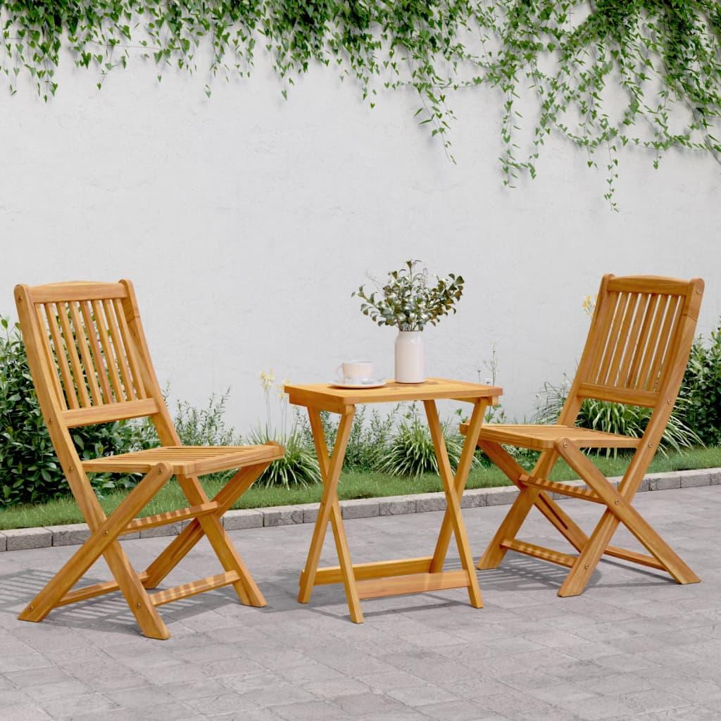 3 Piece Folding Garden Dining Set Solid Wood Acacia