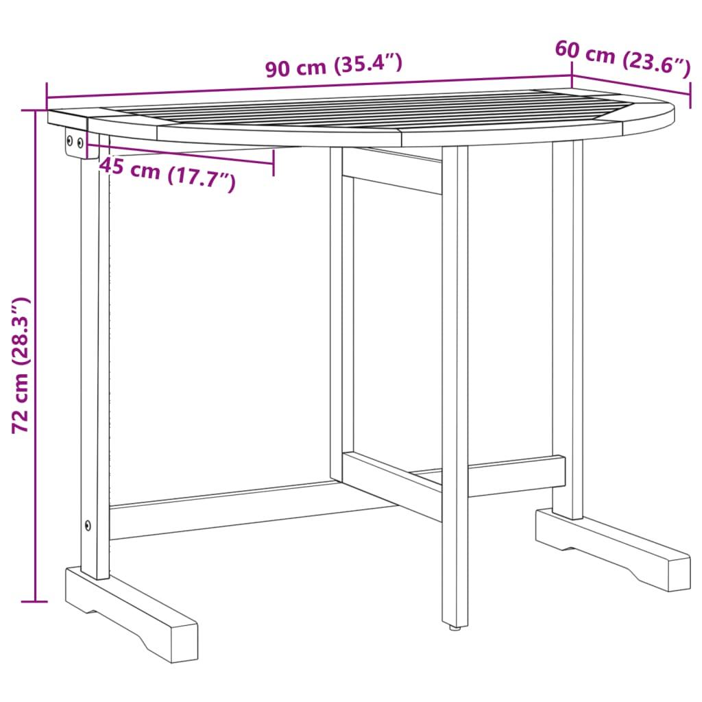 3 Piece Folding Garden Dining Set Solid Wood Acacia