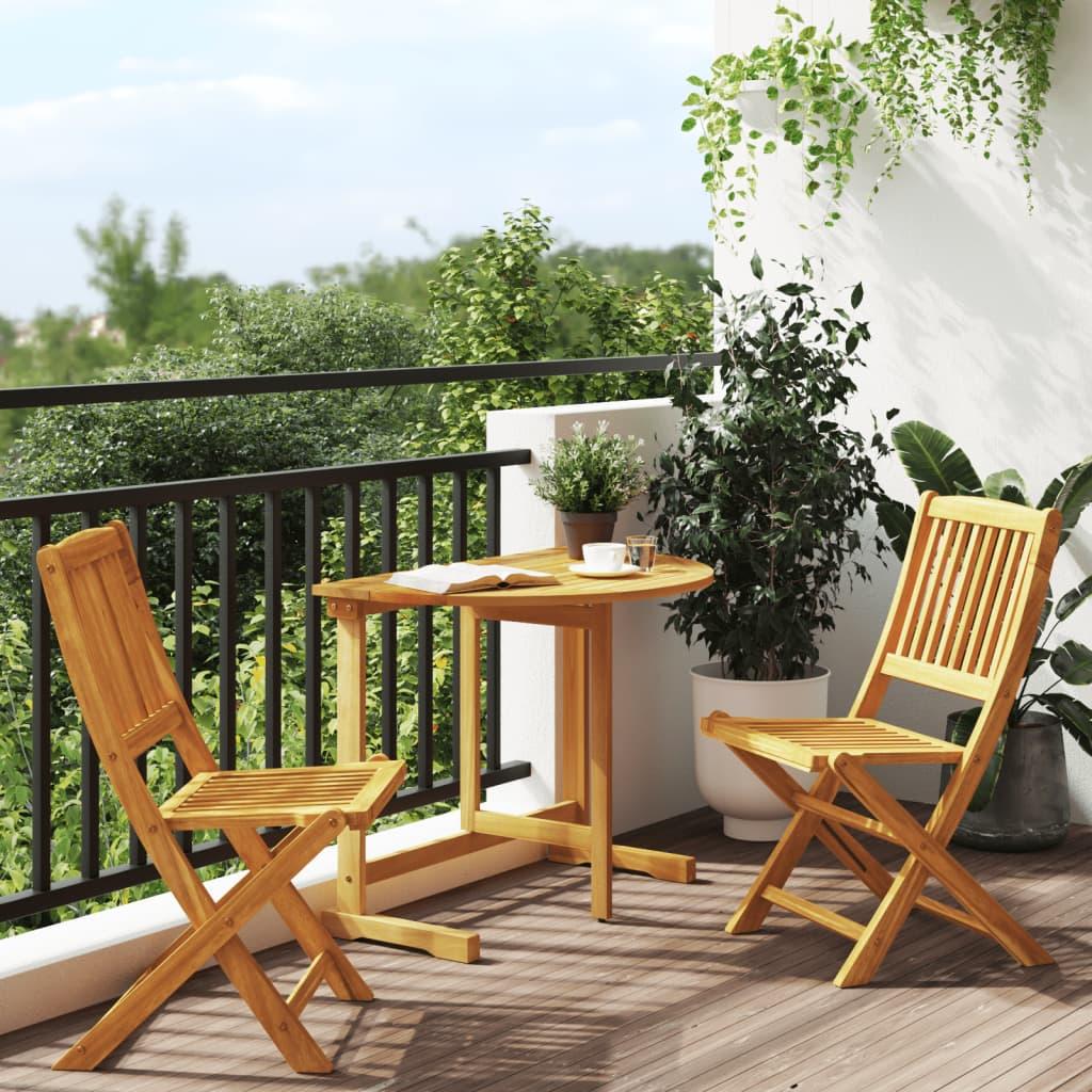 3 Piece Folding Garden Dining Set Solid Wood Acacia