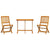 3 Piece Folding Garden Dining Set Solid Wood Acacia