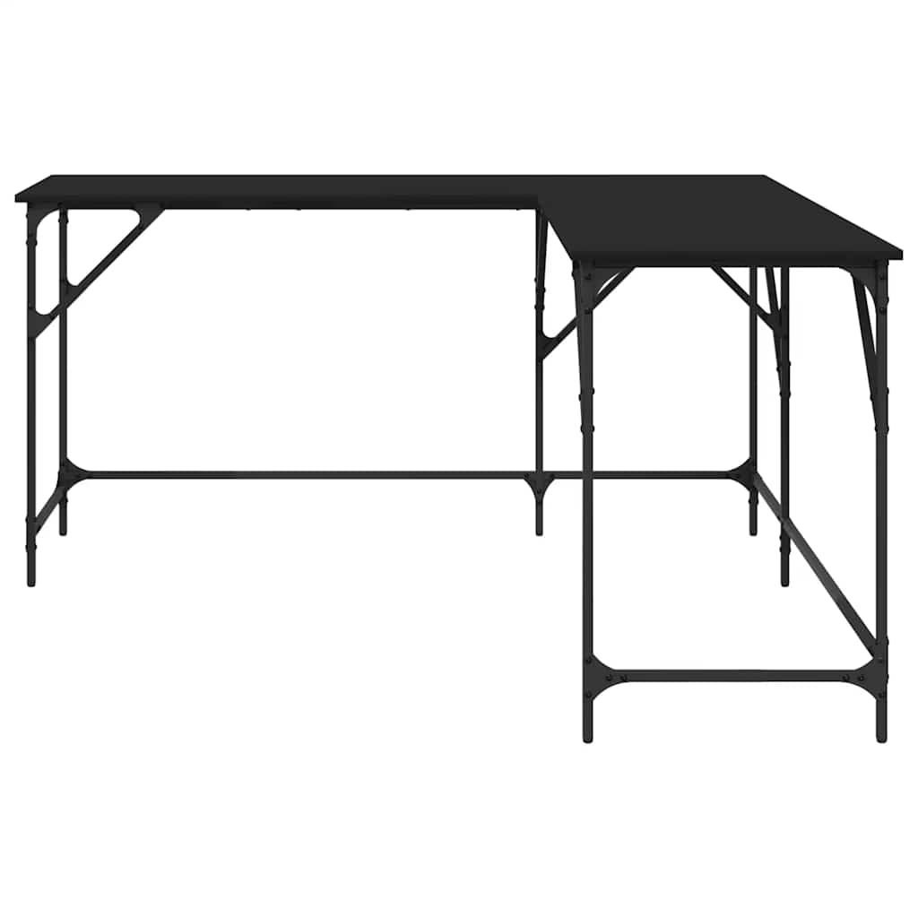 Desk Black 149x149x75 cm Engineered Wood