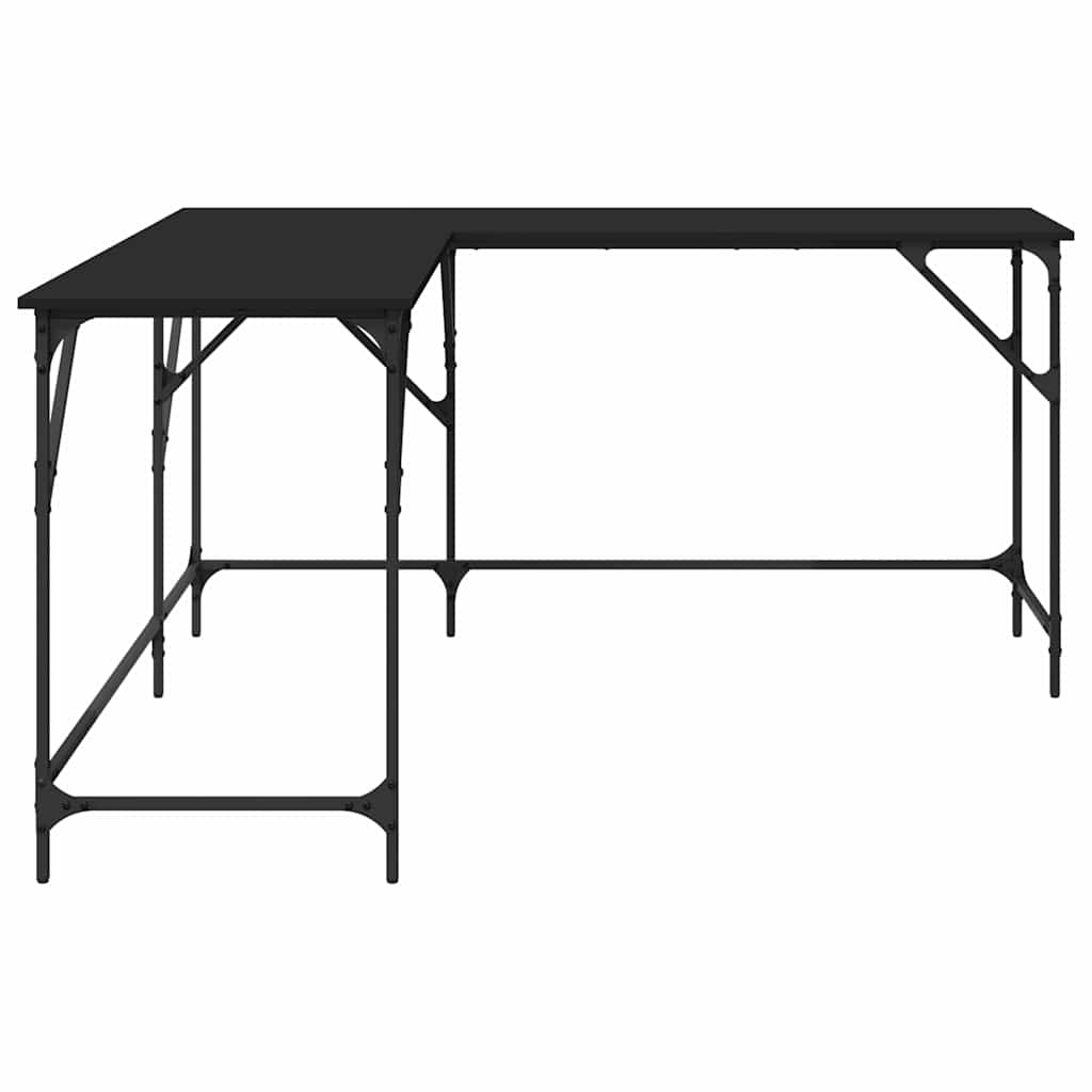 Desk Black 149x149x75 cm Engineered Wood