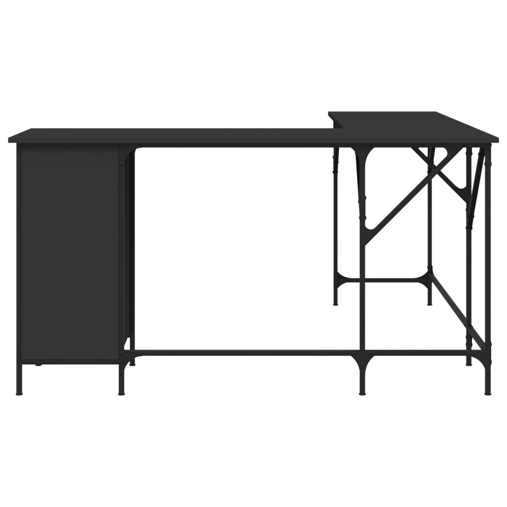 Desk Black 141x141x75 cm Engineered Wood