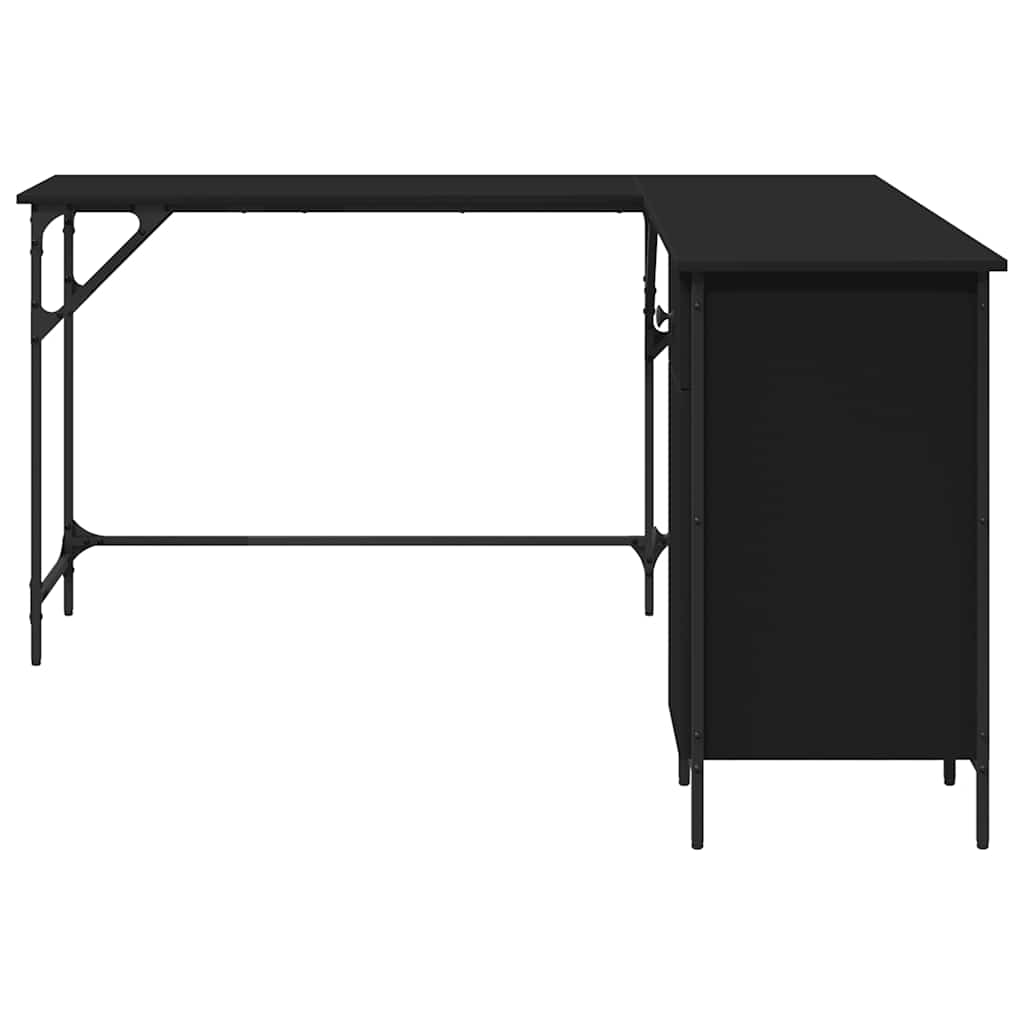 Desk Black 141x141x75 cm Engineered Wood