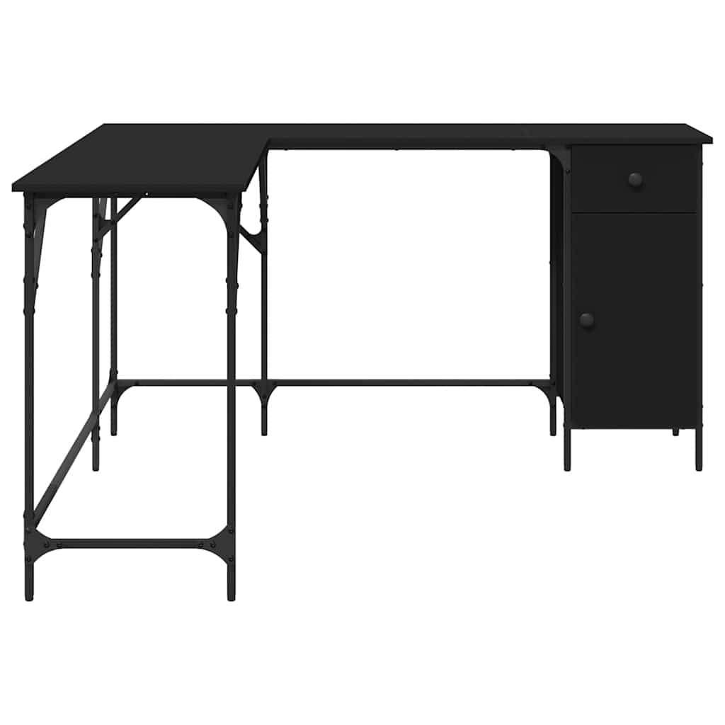 Desk Black 141x141x75 cm Engineered Wood