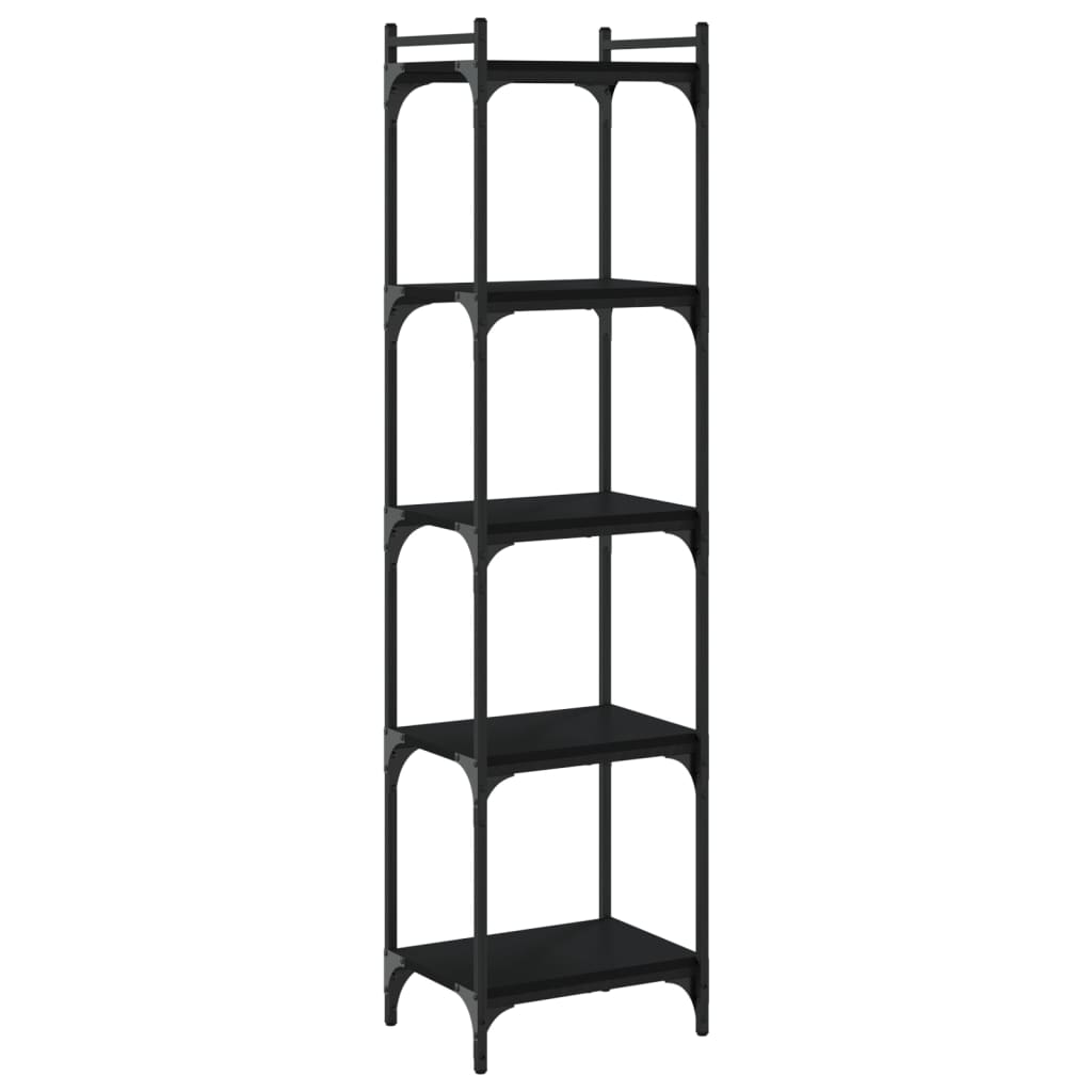 Bookcase 5-Tier Black 40x30x154 cm Engineered Wood