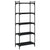 Bookcase 5-Tier Black 60x30x154 cm Engineered Wood