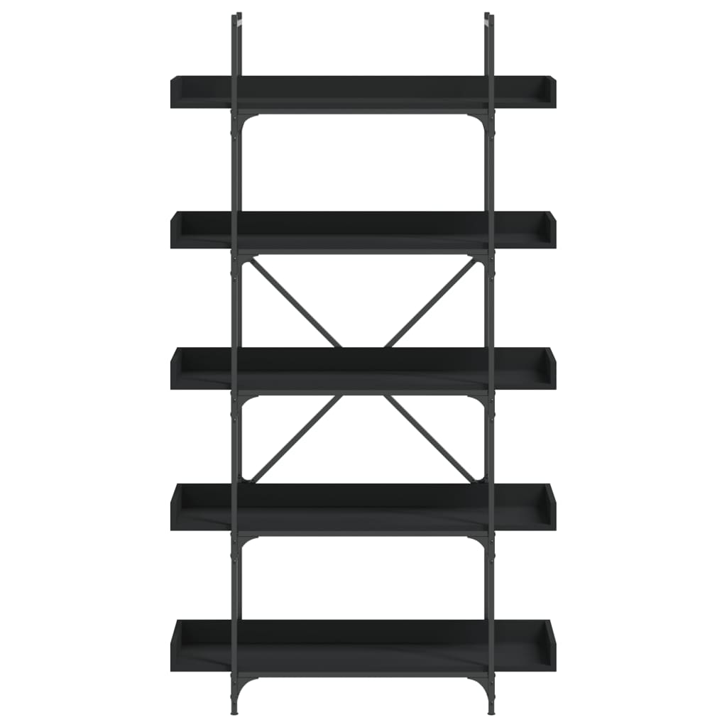 Bookcase 5-Tier Black 100x33x180.5 cm Engineered Wood