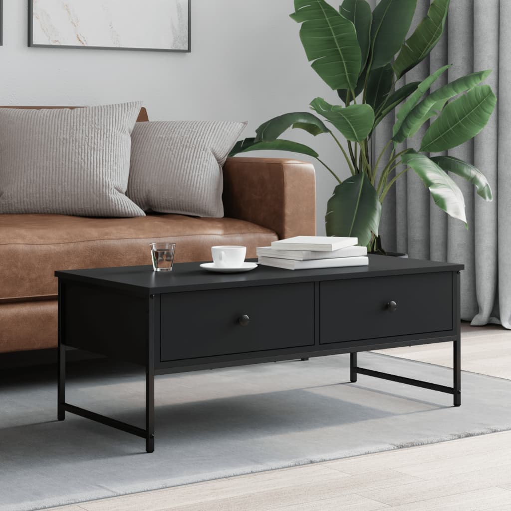 Coffee Table Black 101x49x39.5 cm Engineered Wood