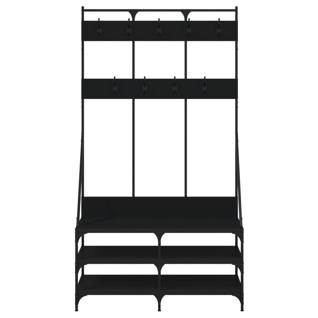 Clothes Rack with Shoe Storage Black 100x40x184 cm