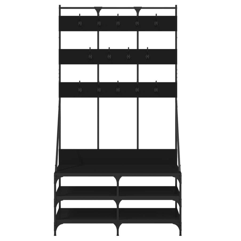 Clothes Rack with Shoe Storage Black 100x40x184 cm