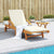 Sun Lounger with Cushion and Table Solid Wood Acacia