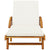 Sun Lounger with Cushion and Table Solid Wood Acacia