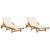 Sun Loungers 2 pcs with Table Solid Wood Acacia