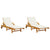 Sun Loungers 2 pcs with Cushions 200x68x83 cm Solid Wood Acacia