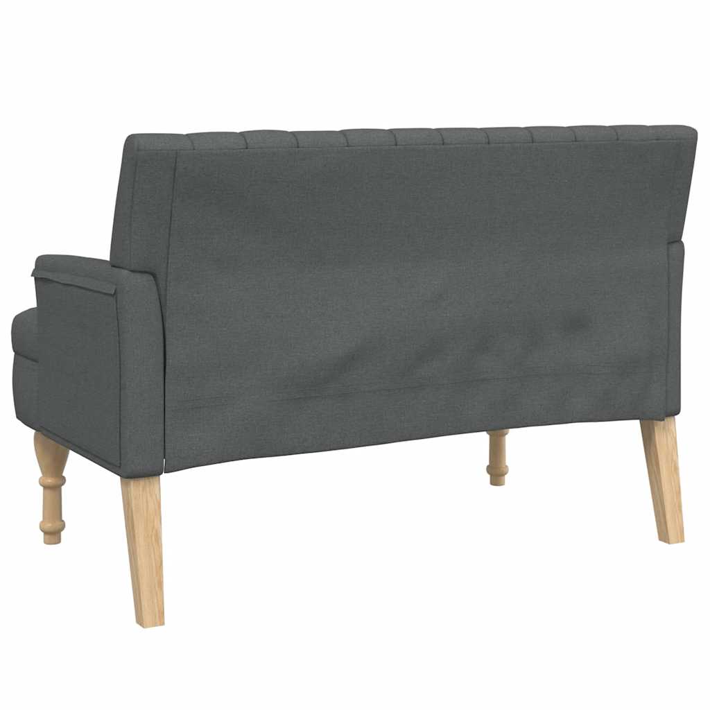 Bench with Cushions Dark Grey 113x64.5x75.5 cm Fabric
