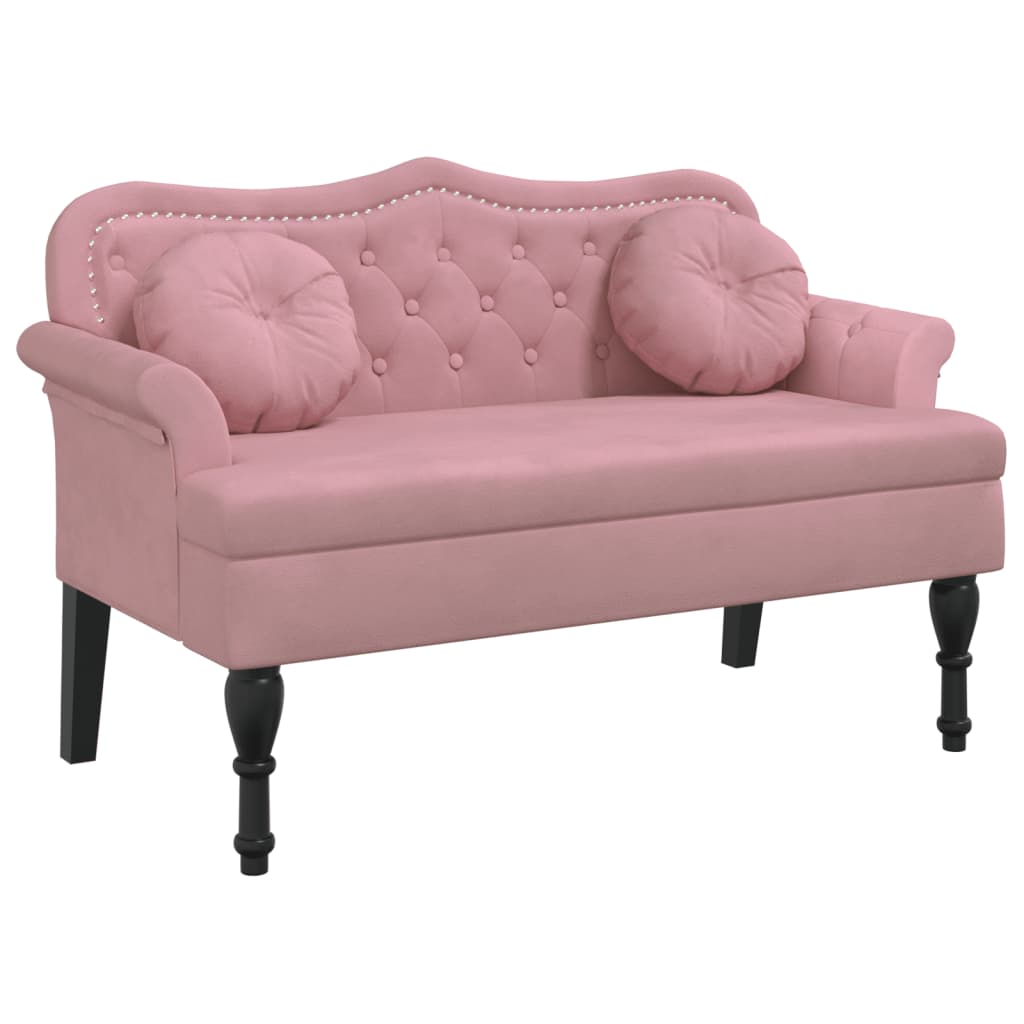 Bench with Cushions Pink 120.5x65x75 cm Velvet