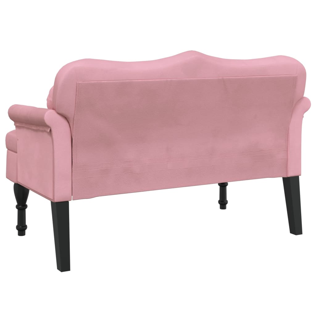 Bench with Cushions Pink 120.5x65x75 cm Velvet