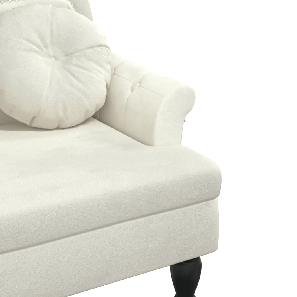 Bench with Cushions Cream 120.5x65x75 cm Velvet