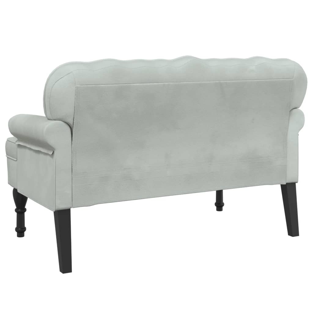 Bench with Backrest Light Grey 119.5x64.5x75 cm Velvet