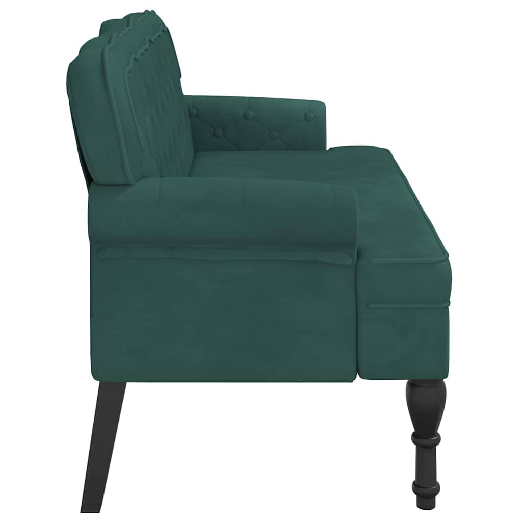 Bench with Backrest Dark Green 119.5x64.5x75 cm Velvet