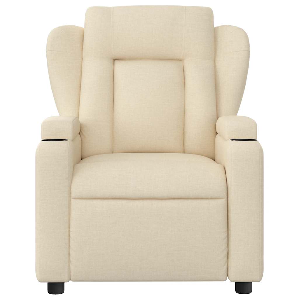 Massage Recliner Chair Cream Fabric
