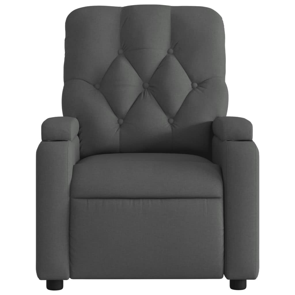 Recliner Chair Dark Grey Fabric