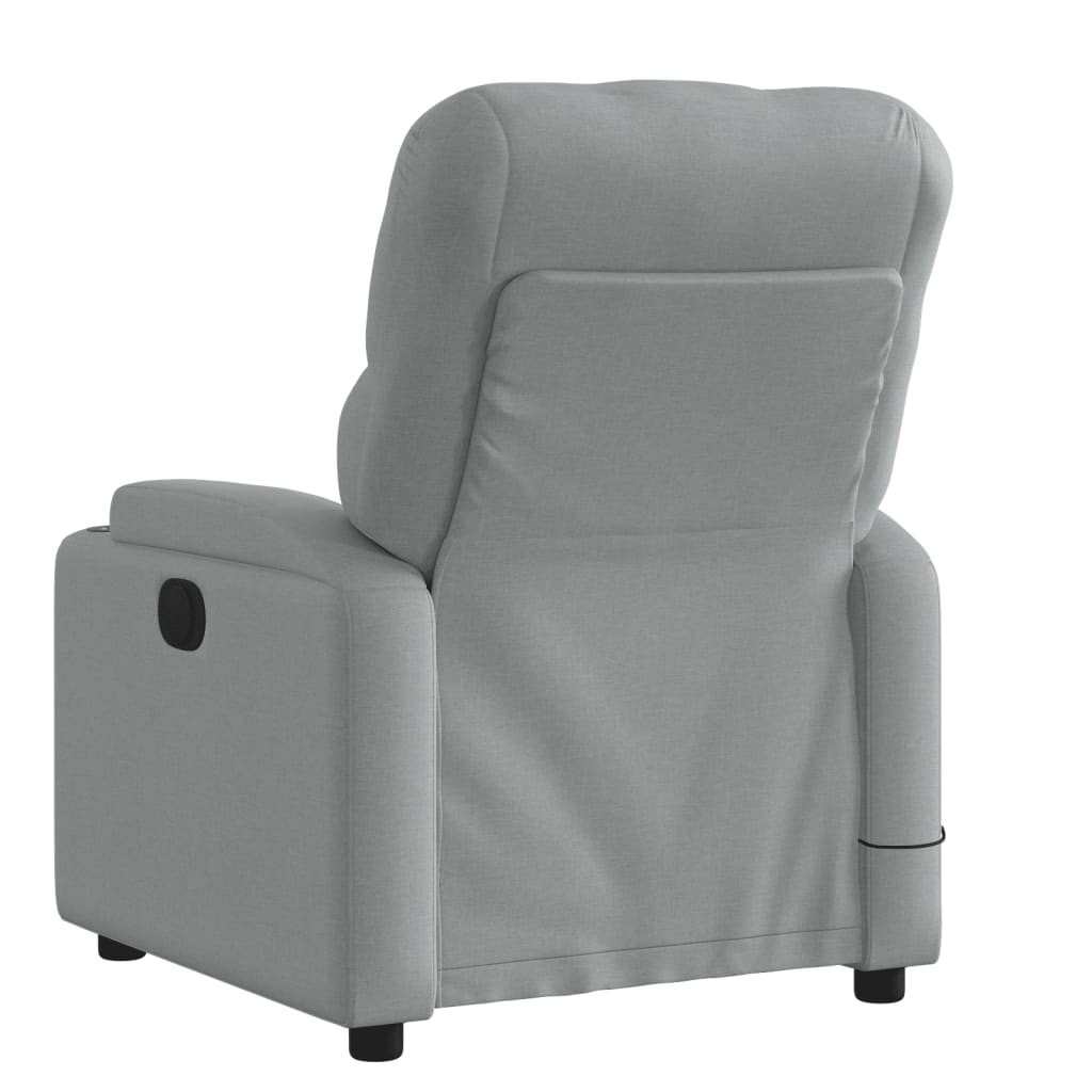 Massage Recliner Chair Light Grey Fabric