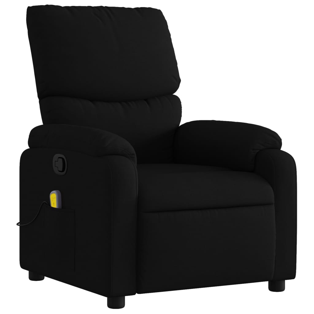 Massage Recliner Chair Black Fabric