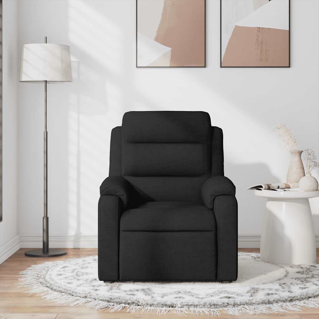 Massage Recliner Chair Black Fabric