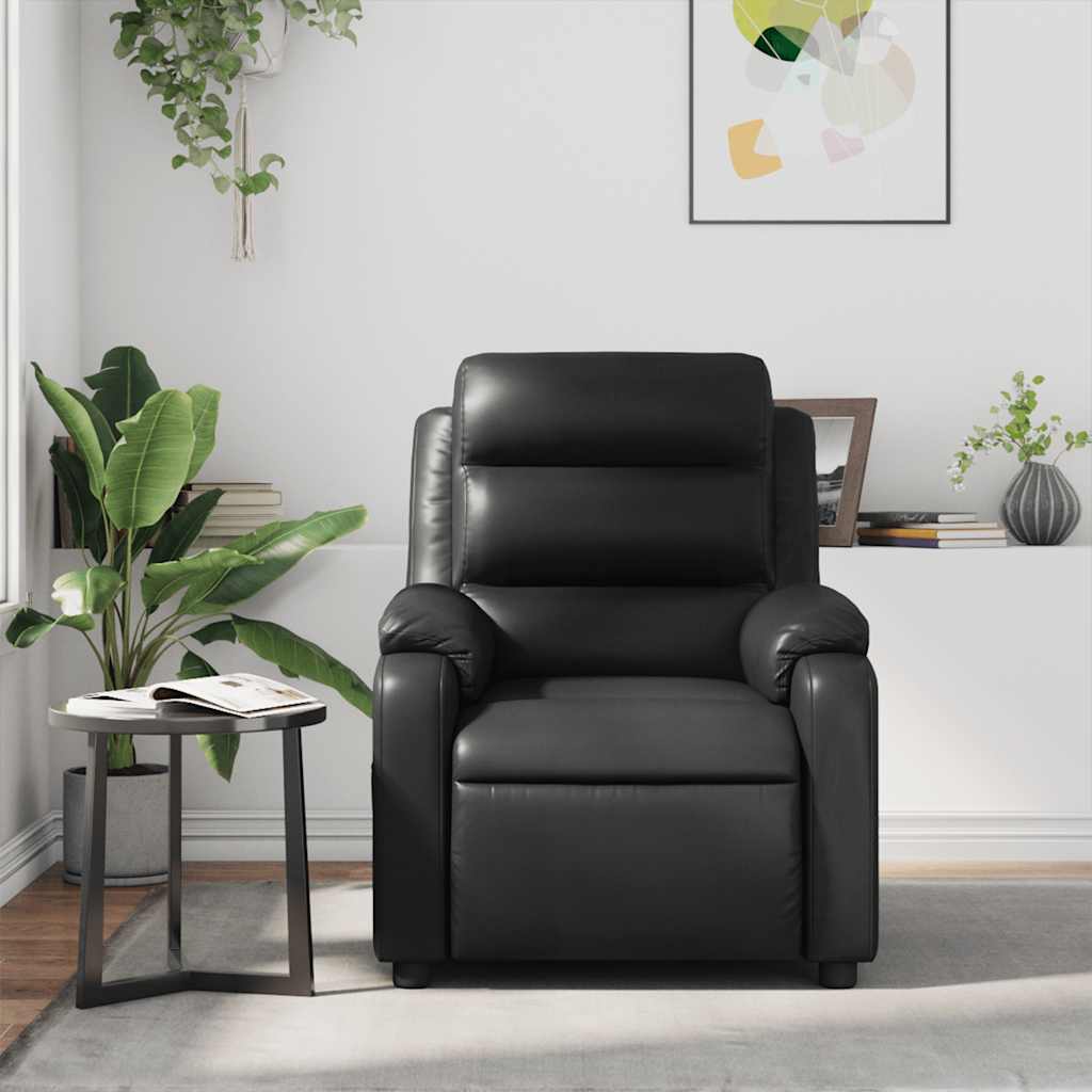 Massage Recliner Chair Black Faux Leather