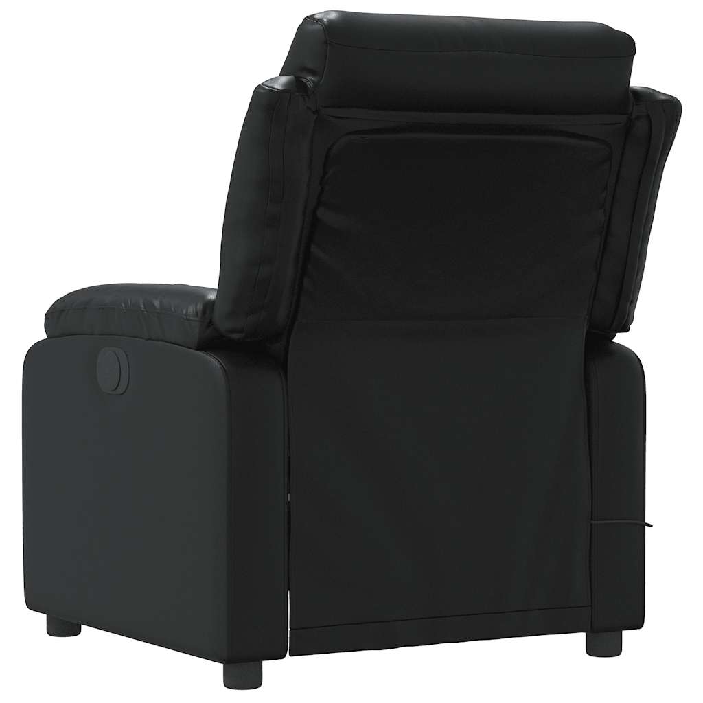 Massage Recliner Chair Black Faux Leather