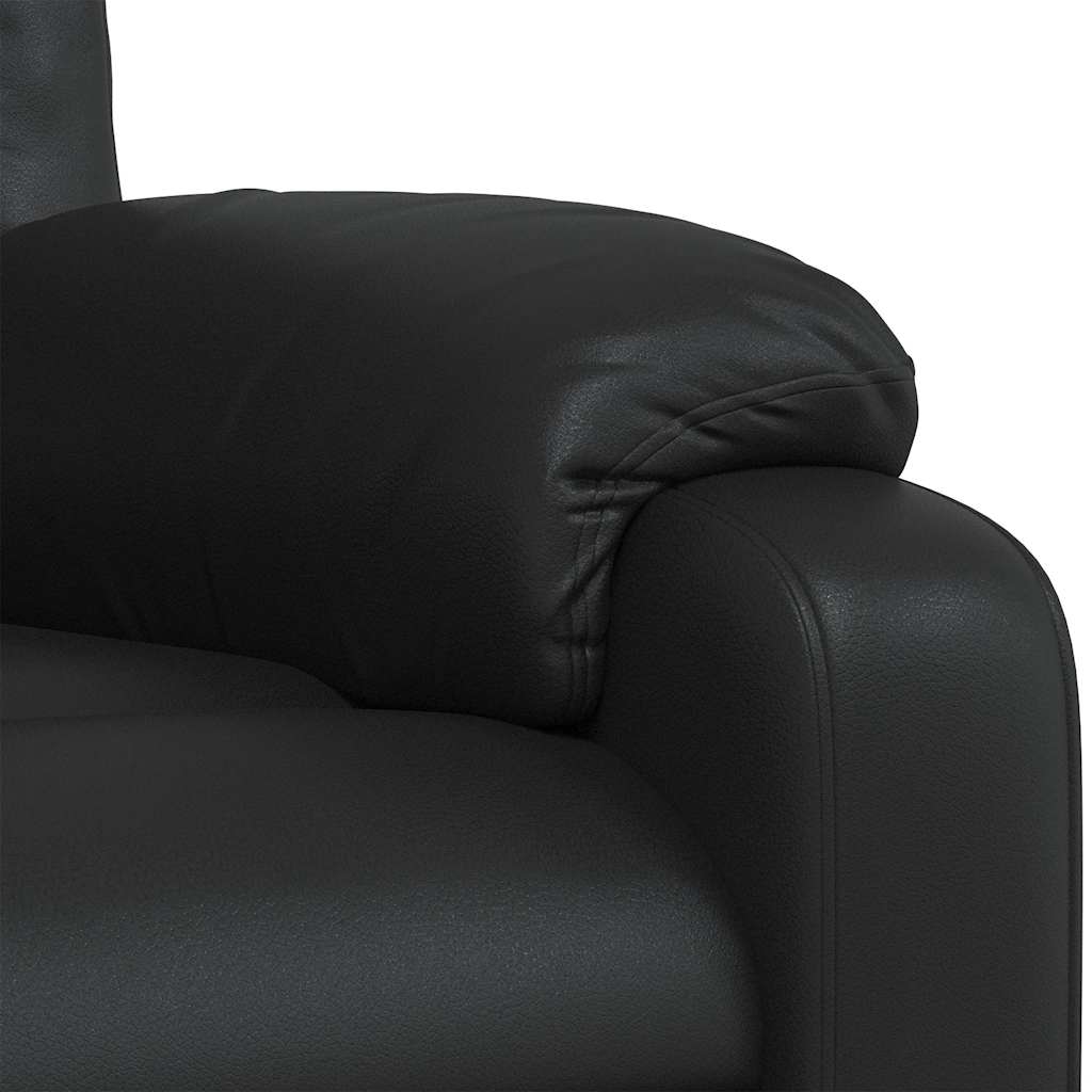 Massage Recliner Chair Black Faux Leather