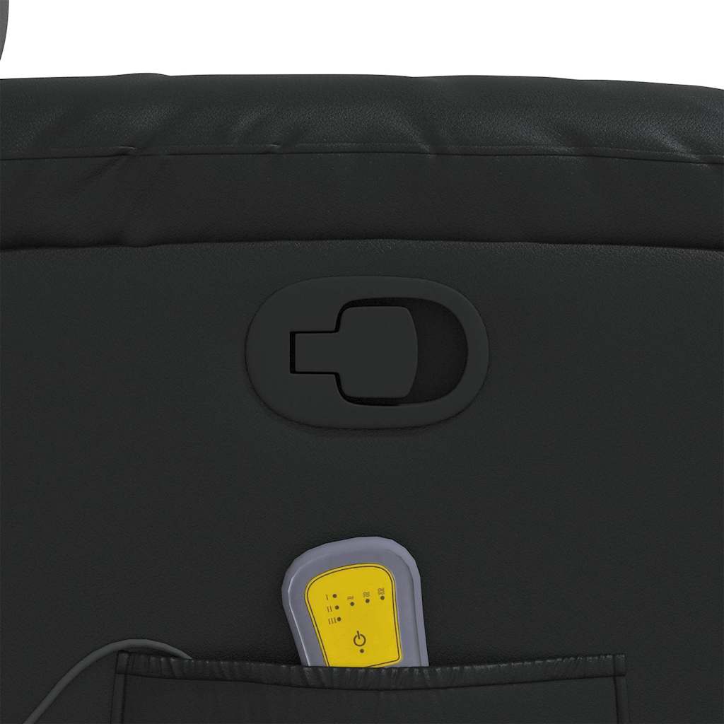 Massage Recliner Chair Black Faux Leather