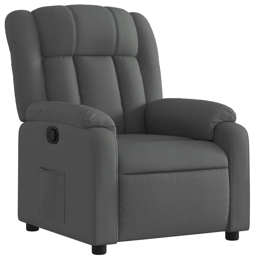Recliner Chair Dark Grey Fabric